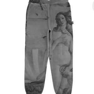 Stüssy Dyed Venus Sweatpant Joggers with Greek Woman Statue Black, Dark Grey